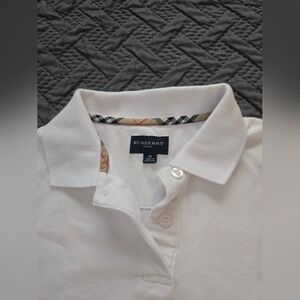 Burberry Golf Women's Size S/M Sleeveless Polo Shirt White Logo